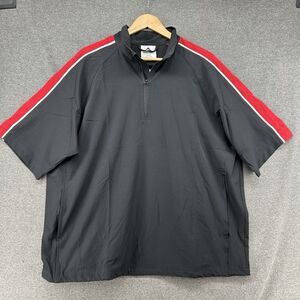 Augusta Windshirt Men's Large Quantum Short Sleeve Black Red Windbreaker NEW